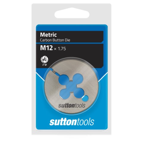 BUTTON DIE CARDED CHROME M12-1.75 X 2 INCH O.D - SUTTON 